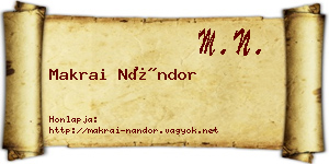 Makrai Nándor névjegykártya