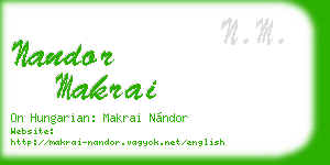 nandor makrai business card