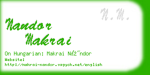 nandor makrai business card